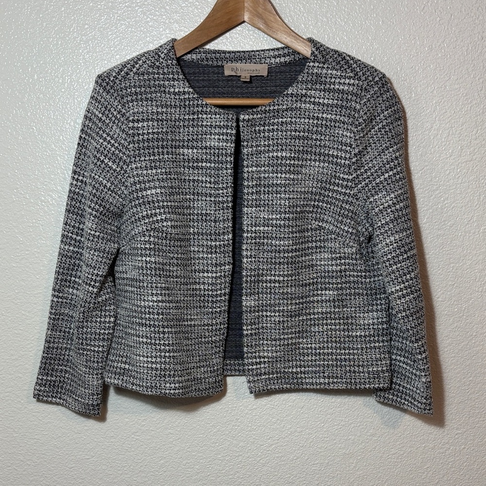 Philosophy Black and White Tweed Blazer Size Small | business casual | Timeless